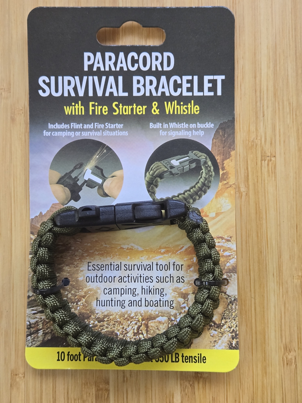 Whistles Survival Whistle with Black Paracord
